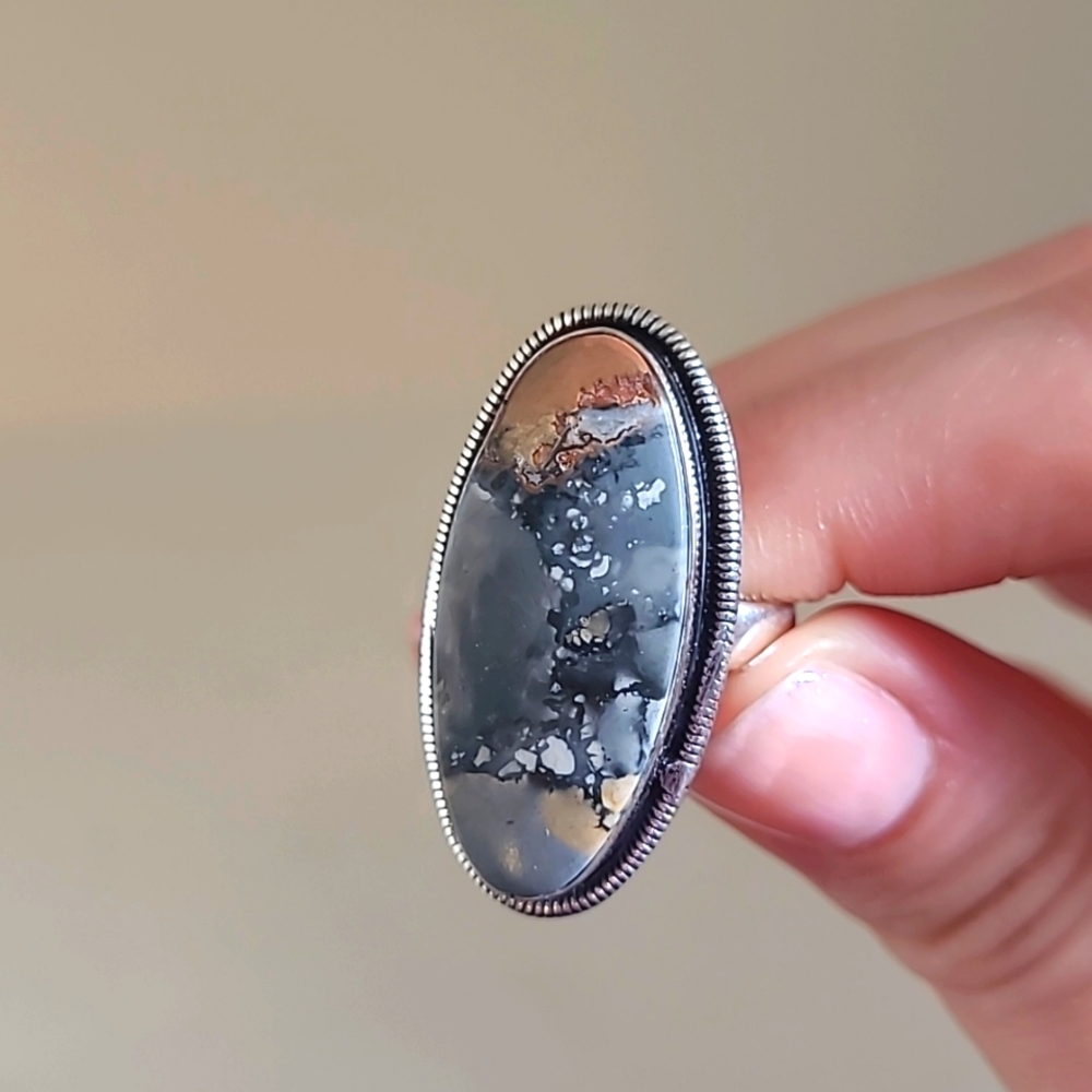 2 for $19! Silver Plated Natural Gemstone Ring - Picture 2 of 2